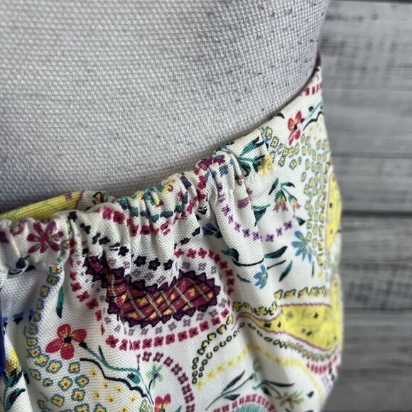 Talbots Skirt Plus size 12W Petite White Pink Yellow Paisley Knee A Line Boho - Picture 6 of 8